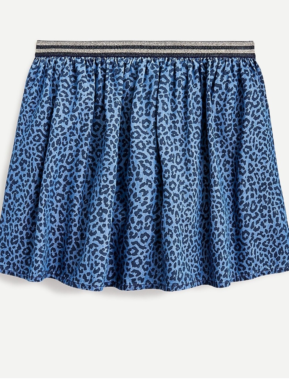 Crewcuts Girls Skirt Leopard Denim 6 7 Cheetah Animal Print